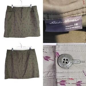 Eddie Bauer Skort Skirt Women's Size 16 Green Arrow Aztec Pattern Activewear
